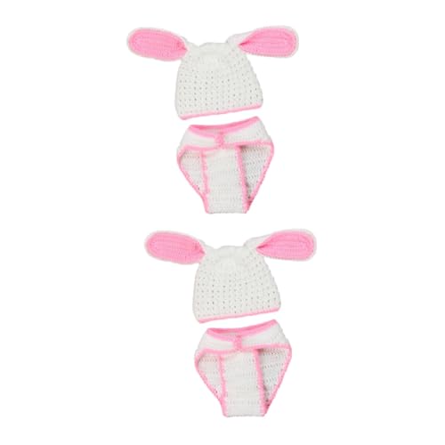 Mikikit 2St Outfit für Mädchen Baby-Osterhasen-Kostüm Kleidung für neugeborene Jungen Babykleidung arbeitshosen Requisiten für die Babyfotografie Neugeborenes Babykostüm Strickmütze von Mikikit