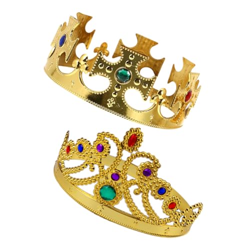 Mikikit 2Stücke Elegante Kronen Dekorative Kopfaccessoires für Kindergeburtstage und Kostümpartys Goldene und Prinzessinnenkrone für Halloween und Mottopartys Mikikit 2Stücke Elegante Kronen Dekorative Kopfaccessoires für Kindergeburtstage und Kostümpartys Goldene und Prinzessinnenkrone für Halloween und Mottopartys von Mikikit