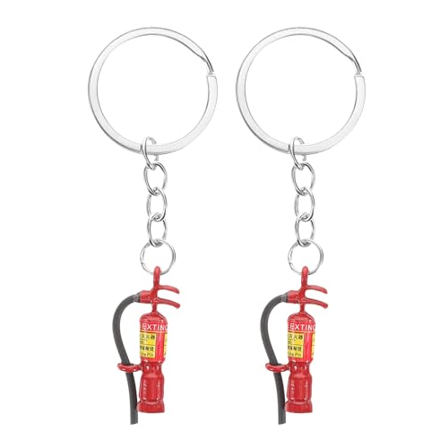 Mikikit 2Stücke Feuerwehrmann Schlüsselanhänger Dekorative Schlüsselringe für Handtasche Rucksack und Geldbörse Einzigartiges für Feuerwehrliebhaber von Mikikit