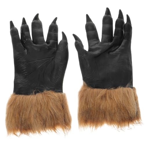 Mikikit 2Stücke Halloween Wolfshandschuhe Krallen für Cosplay Grusel Events Realistisches Design für Unvergessliche Partynächte Mikikit 2Stücke Halloween Wolfshandschuhe Krallen für Cosplay Grusel Events Realistisches Design für Unvergessliche Partynächte von Mikikit