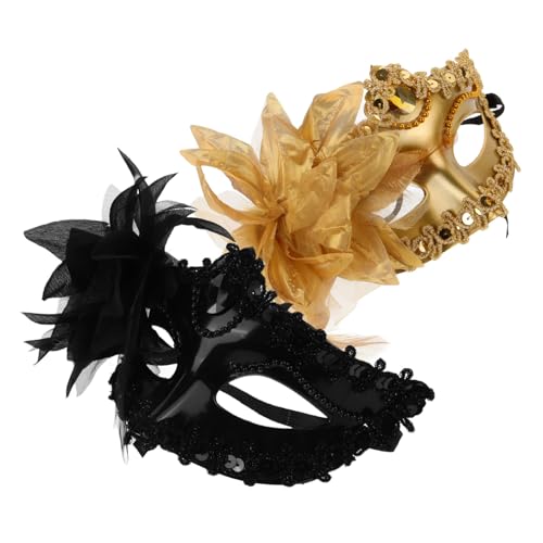 Mikikit 2Stücke Karneval Maske mit Einstellbare Halbgesicht Maske für Cosplay Partys für Maskenball Halloween Mikikit 2Stücke Karneval Maske mit Einstellbare Halbgesicht Maske für Cosplay Partys für Maskenball Halloween von Mikikit