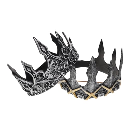 Mikikit 2Stücke Mittelalterliche Teiliges Dunkelgrau für Halloween Cosplay Tiara für Kostümpartys Bühnenauftritte von Mikikit