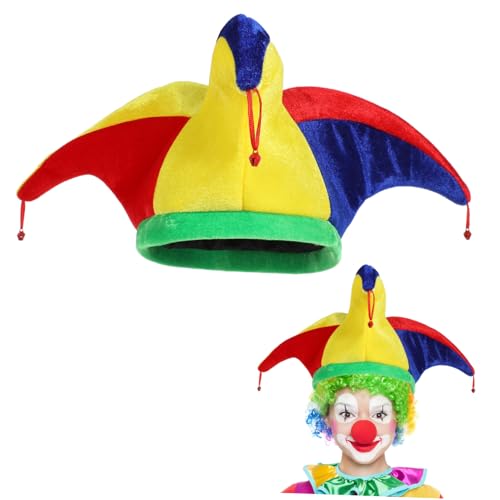 Mikikit 2Stücke Pack Lustige Clownhüte mit Glöckchen Kostümzubehör für Halloween Karneval Geburtstagsfeiern für Clown Cosplay Unvergessliche Mikikit 2Stücke Pack Lustige Clownhüte mit Glöckchen Kostümzubehör für Halloween Karneval Geburtstagsfeiern für Clown Cosplay Unvergessliche von Mikikit