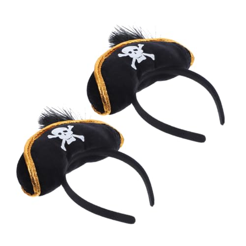 Mikikit 2Stücke Piratenhut Haarband für Halloween Unisex Kostüm Party Kopfbedeckung für Cosplay Maskerade und Bühnenaufführungen Wiederverwendbar und Attraktiv Mikikit 2Stücke Piratenhut Haarband für Halloween Unisex Kostüm Party Kopfbedeckung für Cosplay Maskerade und Bühnenaufführungen Wiederverwendbar und Attraktiv von Mikikit