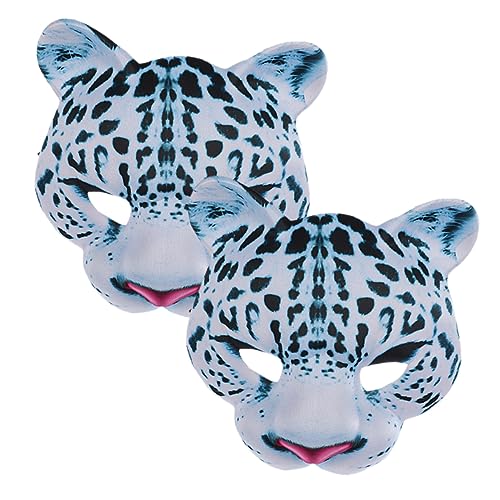 Mikikit 2Stücke Schneeleopard Maske für Halloween Kostümparty Verstellbare Tiermaske für Erwachsene für Maskerade Cosplay Events Mikikit 2Stücke Schneeleopard Maske für Halloween Kostümparty Verstellbare Tiermaske für Erwachsene für Maskerade Cosplay Events von Mikikit