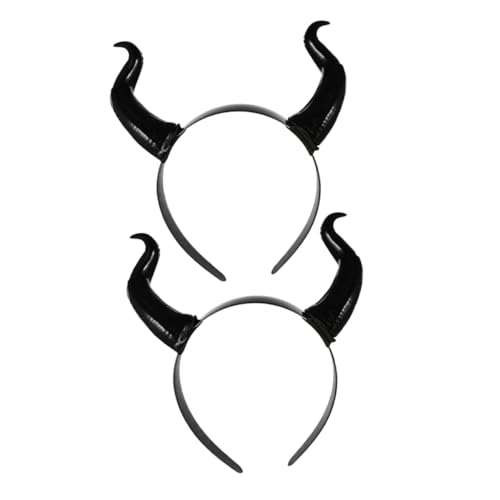 Mikikit 2Stücke Teufelshorn Stirnband Halloween Kopfschmuck Leichtes Design für Kostümpartys Bequem Tragbar für Erwachsene Halloween Feiern von Mikikit