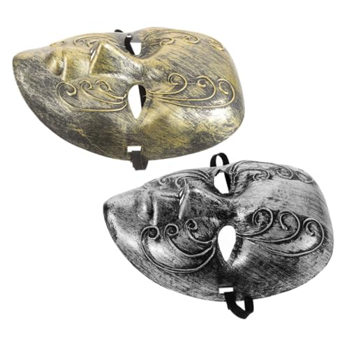 Mikikit 2Stücke Vintage Venezianische Maske für Vollmaske Gruselige Kostümmaske für Karneval Partys für Männer Frauen von Mikikit