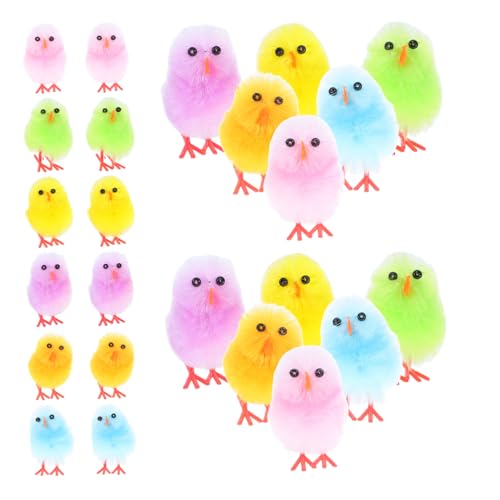 Mikikit 36 Stück Mini Küken Bauernhoftier Partygeschenke Realistische Küken Ostereier Füller Bauernhoftierfiguren Klassenzimmer Kleine Puppen Kleintier von Mikikit