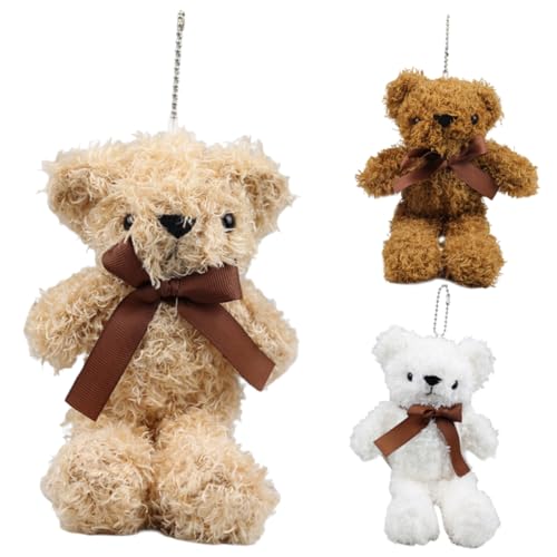 Mikikit 3Stücke Plüschbär Schlüsselanhänger Niedliche Tier Plüschtiere DIY Dekoration Leicht und Tragbar aus Hochwertigem Mikikit 3Stücke Plüschbär Schlüsselanhänger Niedliche Tier Plüschtiere DIY Dekoration Leicht und Tragbar aus Hochwertigem von Mikikit