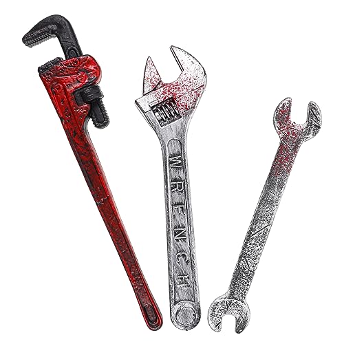 Mikikit 3Stücke Teiliges Halloween Wrench Prop Realistische Kunststoff Schraubenschlüssel für Kostümparty Cosplay und Halloween Dekoration Sicher und Vielseitig Einsetzbar Mikikit 3Stücke Teiliges Halloween Wrench Prop Realistische Kunststoff Schraubenschlüssel für Kostümparty Cosplay und Halloween Dekoration Sicher und Vielseitig Einsetzbar von Mikikit