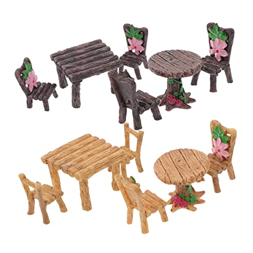Mikikit 4 Sätze Miniatur Gartenmöbel Set Teilig Resin Tisch Stuhl Ornamente für DIY Mooslandschaft Micro Garten Balkon Terrasse Dekoration Langlebig Wetterfest Mikikit 4 Sätze Miniatur Gartenmöbel Set Teilig Resin Tisch Stuhl Ornamente für DIY Mooslandschaft Micro Garten Balkon Terrasse Dekoration Langlebig Wetterfest von Mikikit