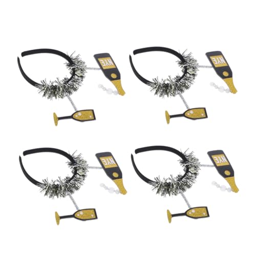 Mikikit 4 Stück Weinflaschen-Stirnband neues jahr stirnband Haarbänder für Heiligabend Kopfbedeckung für die Silvesterparty Silvester Kostüm silvester haarband Acryl Black Mikikit 4 Stück Weinflaschen-Stirnband neues jahr stirnband Haarbänder für Heiligabend Kopfbedeckung für die Silvesterparty Silvester Kostüm silvester haarband Acryl Black von Mikikit