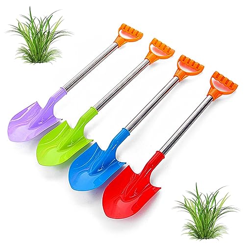 Mikikit 4Stücke Teiliges Mini Sandschaufeln Kunststoff Sandspielzeug für Strand Sandkasten und Garten Fördert Praktische Fähigkeiten und Koordination Farben Zufällig von Mikikit