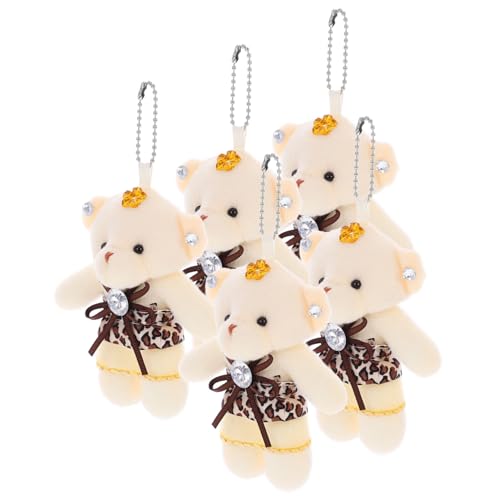 Mikikit 5 Stück Hochzeitsbär- verschleißfeste kleine Bären dekoratives Bärendekor tragen Ausgestopfte Bärenfiguren Bärenpuppe mini Plüsch Dark Brown Mikikit 5 Stück Hochzeitsbär- verschleißfeste kleine Bären dekoratives Bärendekor tragen Ausgestopfte Bärenfiguren Bärenpuppe mini Plüsch Dark Brown von Mikikit