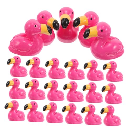 Mikikit 50 Stück Flamingo-Modell Mini-puppenhausfiguren Mini-puppenhaus-zubehör Miniaturtiere Zum Verstecken Flamingo-Figur Kleine Flamingofigur Simulierte Tiermodelle Rosy Harz von Mikikit