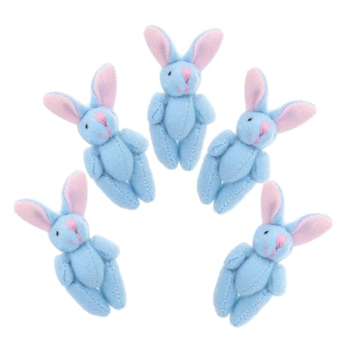 Mikikit 5Stücke Teiliges Mini Plüschkaninchen Süße Gelenkaninchen für Ostern Kuscheltiere für Dekoration Sammeln von Mikikit