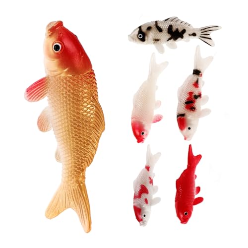 Mikikit 6 Stück Simuliertes Koi-Modell Zier Skulptur gefälscht Tank künstlicher Fisch deko Simulationsfisch Fisch Figur Mini-Fischfiguren künstliche Fische für Aquarien Fisch-Modell PVC Mikikit 6 Stück Simuliertes Koi-Modell Zier Skulptur gefälscht Tank künstlicher Fisch deko Simulationsfisch Fisch Figur Mini-Fischfiguren künstliche Fische für Aquarien Fisch-Modell PVC von Mikikit