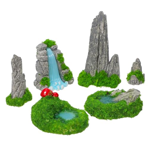 Mikikit 6 Stück Statue von Rock Mountain Pool Dekorationen Szene Miniaturberg künstlicher Berg klein Mini-Berg aus Harz Miniatur-Bonsai-Steingarten Miniaturverzierung Bonsai-Miniaturfigur Mikikit 6 Stück Statue von Rock Mountain Pool Dekorationen Szene Miniaturberg künstlicher Berg klein Mini-Berg aus Harz Miniatur-Bonsai-Steingarten Miniaturverzierung Bonsai-Miniaturfigur von Mikikit