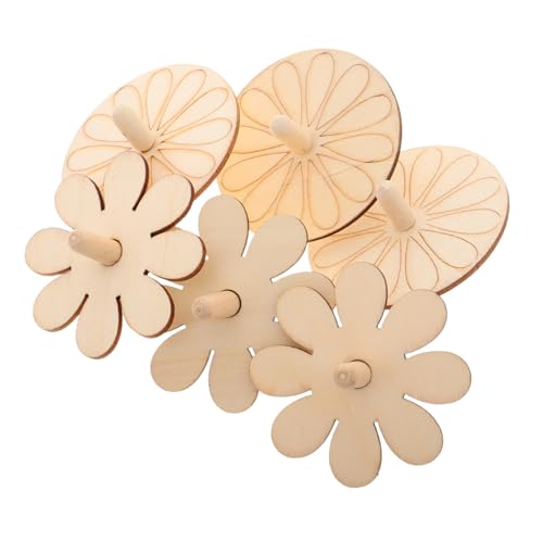 Mikikit 6 Stücke Holz Spinning Spielzeug Unlackiert Holz Gyroskop Spielzeug Für DIY Handwerk Liefert Malerei Färbung von Mikikit