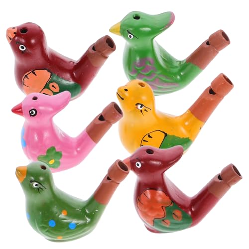Mikikit 6Stücke Keramik Vogelpfeifen für Wasservogelpfeifenspielzeug für Kindergeburtstage und Partys Fördert Kreativität und Spielspaß von Mikikit