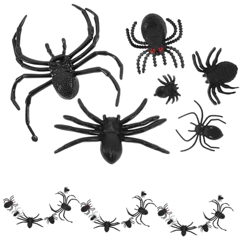 Mikikit 70Stücke Plastische Spinnen Realistische Halloween Dekoration für Partys und Scherzartikel Langlebig und Vielseitig Einsetzbar von Mikikit