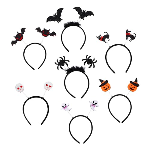 Mikikit 7Stücke Halloween Stirnbänder für Partys Cosplay und Kreative Kopfbedeckung mit Verschiedenen Designs Kürbis Fledermaus Mikikit 7Stücke Halloween Stirnbänder für Partys Cosplay und Kreative Kopfbedeckung mit Verschiedenen Designs Kürbis Fledermaus von Mikikit