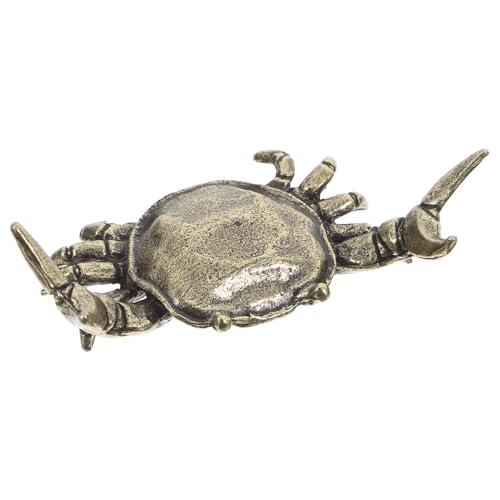 Mikikit Brass Crab Vintage Desk Pen Holder Lustiger Stifthalter Kreative Figur Feng Shui Deko Für Büro Und Zuhause Nostalgischer -skulptur Für Stifte Und Schreibtischzubehör von Mikikit