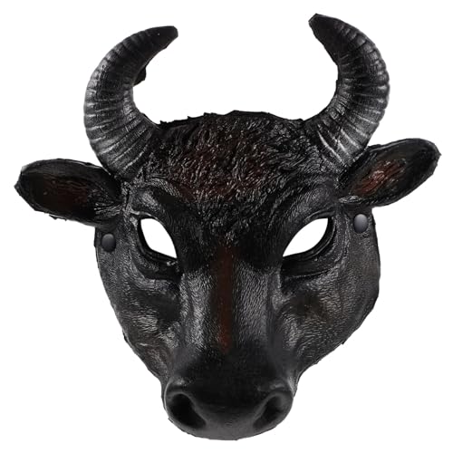 Mikikit Bullenmaske für Halloween Gefälschte Stiermaske Kostüm Requisite Halbseitige Maske PU Verstellbar für Verschiedene Kopfgrößen für Karneval Maskerade Partys Mikikit Bullenmaske für Halloween Gefälschte Stiermaske Kostüm Requisite Halbseitige Maske PU Verstellbar für Verschiedene Kopfgrößen für Karneval Maskerade Partys von Mikikit