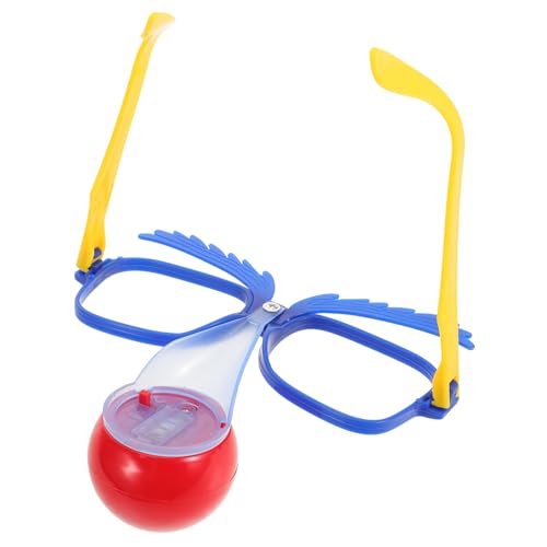 Mikikit Clownbrille mit Lustiger Nase Augenbrauen Neuheit für Partys Cosplay Fasching Wiederverwendbar Witziges Accessoire für Familienfeiern Fotoshooting von Mikikit
