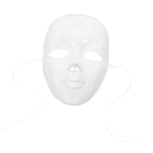 Mikikit DIY Maske Unbemalt Leere Gesichtsmaske für Kreative Bastelprojekte für Partys Maskeraden Cosplay Hochwertige Kunststoffmaske für Endlosen Spaß Beim Gestalten von Mikikit