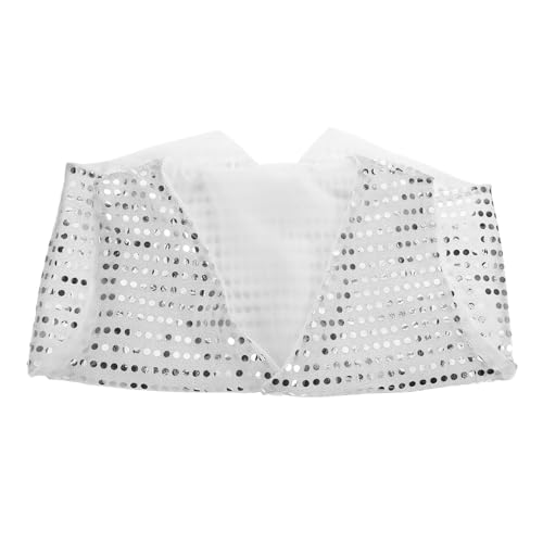 Mikikit Disco Paillettenweste für Atmungsaktive Glitzerjacke Unisex Outfit für Jungen für Tanzaufführungen Partys Mikikit Disco Paillettenweste für Atmungsaktive Glitzerjacke Unisex Outfit für Jungen für Tanzaufführungen Partys von Mikikit