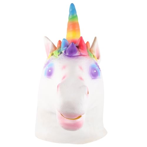 Mikikit Einhorn Maske Vollkopf Tiermaske für Halloween und Partys Kreative Tierkopfmütze Cosplay und Rollenspiele für Erwachsene Mikikit Einhorn Maske Vollkopf Tiermaske für Halloween und Partys Kreative Tierkopfmütze Cosplay und Rollenspiele für Erwachsene von Mikikit