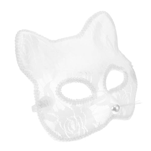 Mikikit Fuchs Maske Spitzenmaske Katze Gesichtsmaske Halloween-katzenmaske Maskerade-maske Für Frauen Fuchsmaske Für Frauen Katzenmasken Aus Spitze Maskerade Katzenmaske Weiß Plastik von Mikikit