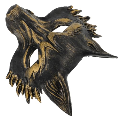 Mikikit Halloween Halbgesicht Fox Maske aus PU Elastisches Design Kostümpartys Karneval und Maskeraden für Männer und Frauen von Mikikit