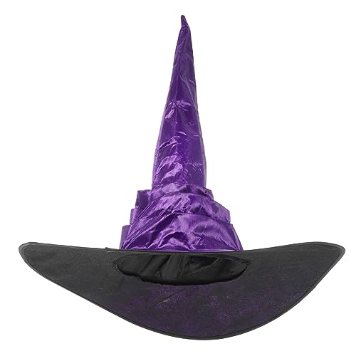 Mikikit Halloween Hexenhut für Damen und Verstellbarer Krempen Hexen Hut für Cosplay und Maskerade Party Perfektes Zubehör für Halloween Feiern von Mikikit