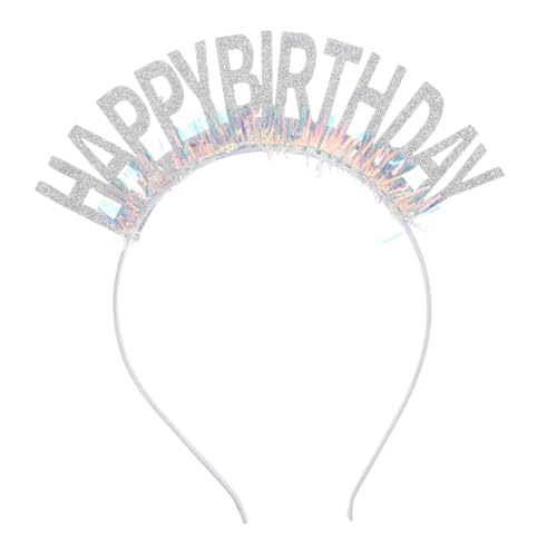 Mikikit Happy Birthday Stirnband Verstellbar Glitzerndes Haarband für Frauen Mädchen Geburtstagsfeier Haarreif Party Dekoration Passend Modisch von Mikikit