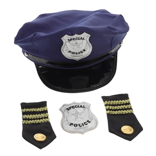 Mikikit Kinder-polizeihut-kostümzubehör Mit Abzeichen Und Schulteraufnäher Für Rollenspiele, Partys, Cosplay, Bühnenauftritte Und Geburtstage Mikikit Kinder-polizeihut-kostümzubehör Mit Abzeichen Und Schulteraufnäher Für Rollenspiele, Partys, Cosplay, Bühnenauftritte Und Geburtstage von Mikikit