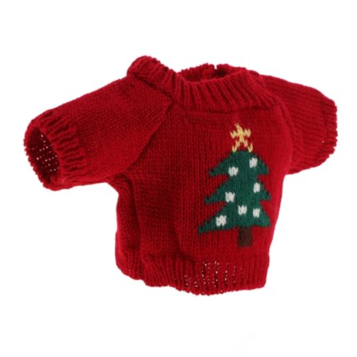 Mikikit Kuscheliges Bärenpuppen Sweatshirt Strapazierfähige Plüschtiere Kleidung Weihnachtlicher Roter Pullover DIY Puppenkostüm für Leicht zu Reinigen zu Kinderfesten von Mikikit