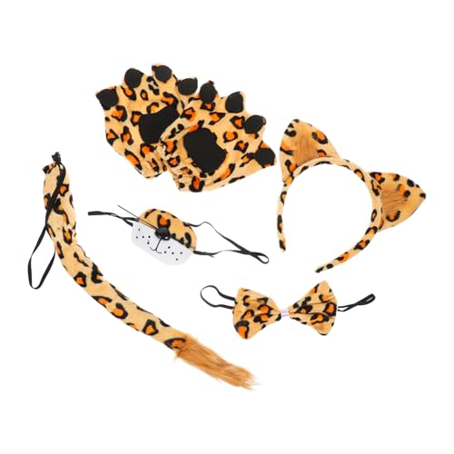 Mikikit Leopard Stirnband mit Plüschohren Schleife und Nasenprop für Karneval Cosplay Kostüm Zubehör Bequemes Tierkostüm für Halloween Partys Fasching Erwachsene Mikikit Leopard Stirnband mit Plüschohren Schleife und Nasenprop für Karneval Cosplay Kostüm Zubehör Bequemes Tierkostüm für Halloween Partys Fasching Erwachsene von Mikikit
