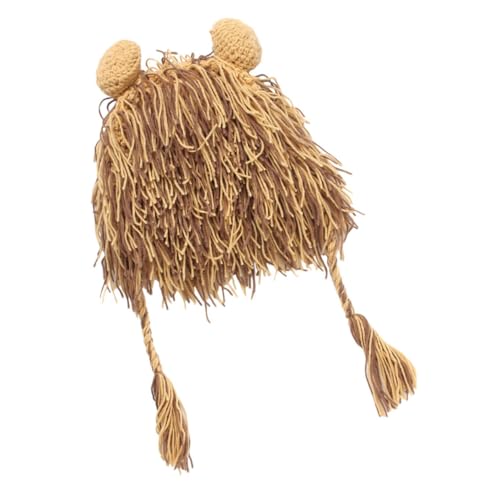 Mikikit Lustiger Löwenformhut für Partys Plüsch Cosplay Kopfbedeckung Kreative Farbenfrohe Hut für Halloween Karneval Festlichkeiten Geschenkidee für Freunde Familie von Mikikit