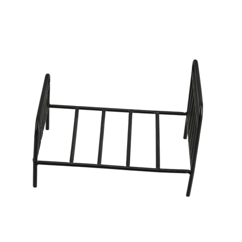 Mikikit Mini Eisenbett Blumentopfständer Vintage Metalltopfhalter für Puppenhaus und Raumdekoration für Schlafzimmer und Wohnzimmer Minimalistisches Design von Mikikit