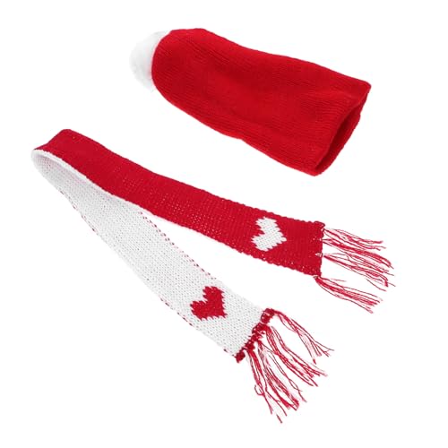 Mikikit Mini Schneemann Mütze und Strickschal Niedliche Gestrickte Weihnachtsmützen und Accessoires für DIY Basteln Charmante Mini Schals Vielseitig Einsetzbar für Puppen und Dekoration von Mikikit