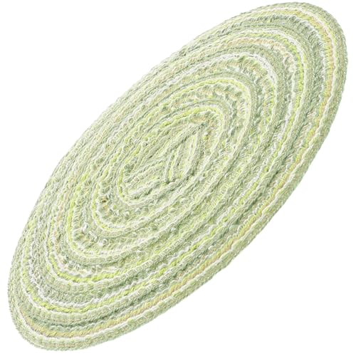Mikikit Mini -nordische Bodenmatte Teppich Puppenhausmatte Puppenhausdekor Puppenhaus Bodenmatte Mini-Hausverzierung kleines Hauszubehör kleine Hausdekoration Stoff Grün von Mikikit