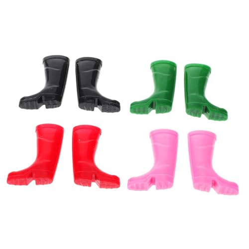 Mikikit Miniatur Puppenhaus Regenstiefel Teilig Weihnachtsmann Stiefel Mini Deko für DIY Garten Feenhaus Weihnachtsdeko Schwarz Rot Grün von Mikikit