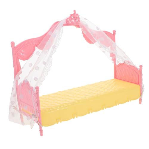 Mikikit Miniaturbett für Puppen Puppenhausmöbel mit Schlafvorhang Zubehör für Kreatives und Puppenhaus Dekoration Fördert Fantasie und Geschicklichkeit Mikikit Miniaturbett für Puppen Puppenhausmöbel mit Schlafvorhang Zubehör für Kreatives und Puppenhaus Dekoration Fördert Fantasie und Geschicklichkeit von Mikikit