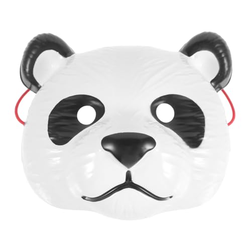 Mikikit Panda Tiermaske aus Papier Wiederverwendbar Elastisches Band Leicht für Karneval Party Kostüm Zubehör von Mikikit