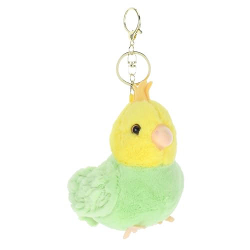Mikikit Papagei Schlüsselanhänger Puppenspielzeug-anhänger Schlüsselanhänger Süß Plüsch-anhänger Süßer Schlüsselanhänger Aus Plüsch Taschenanhänger Green Zinklegierung von Mikikit