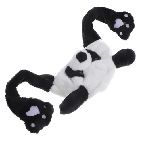 Mikikit Plüsch Panda Kostüm Mütze mit Beweglichen Ohren Lustiger Cosplay Hut für Erwachsene und Party Zubehör Weiches Kuscheliges Material Spaßiger Tierhut von Mikikit