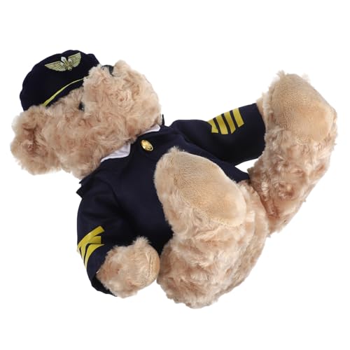 Mikikit Plüschbär Uniformes Plüschspielzeug Plüsch Stofftier Plüsch-pilotbär Geburtstags-plüschbär Plüschbär Stofftier Partygeschenk Stoffbär Pp Baumwolle von Mikikit