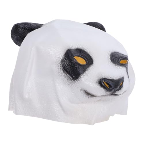 Mikikit Realistische Panda Kopfmaske aus Ganzkopf Tierkostüm Zubehör Atmungsaktive Cosplay für Karneval Halloween Mottoparty und Kostümfest von Mikikit